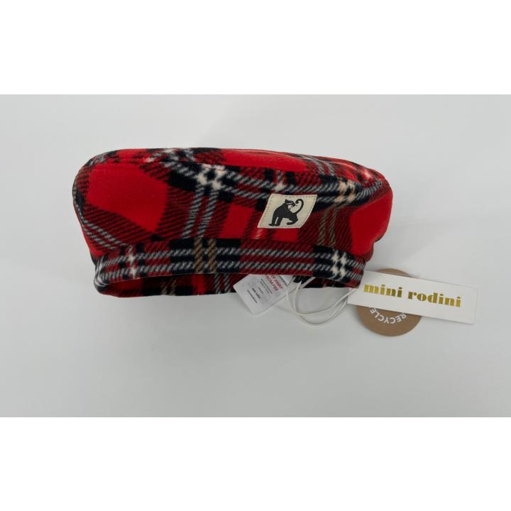 Hoed Baret Rood Geruit Fleece - 52-54 - Nieuw