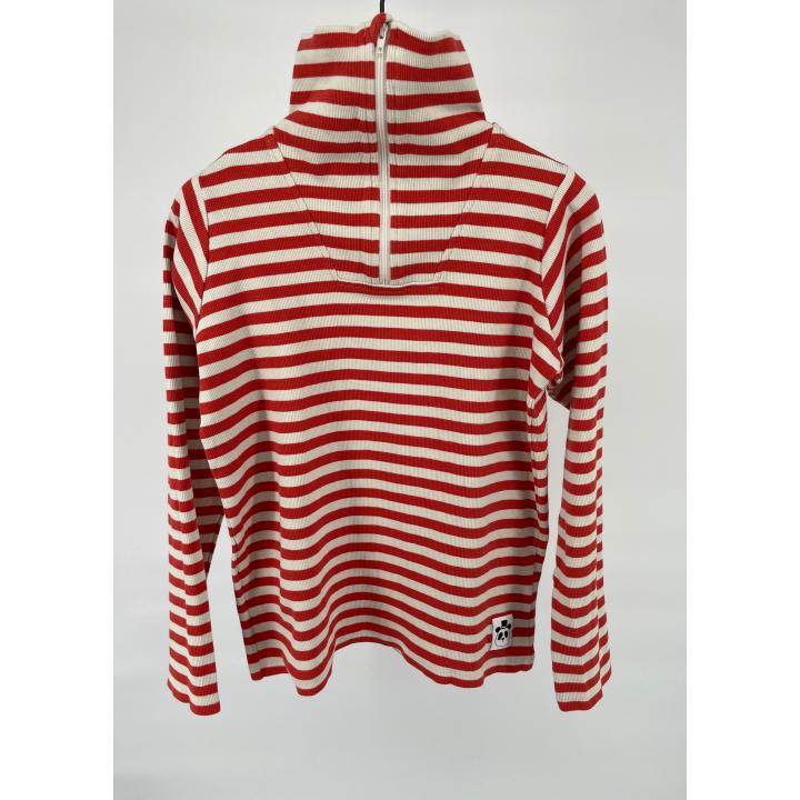 Rib Pully Oranje Beige Streep Maat 140 / 146