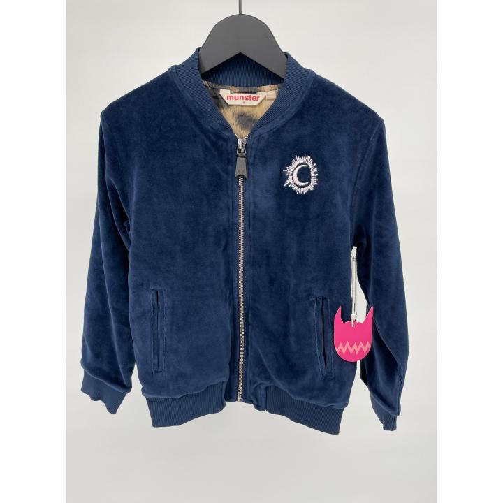 Vest Donkerblauw Velours Maan Wolk Maat 116