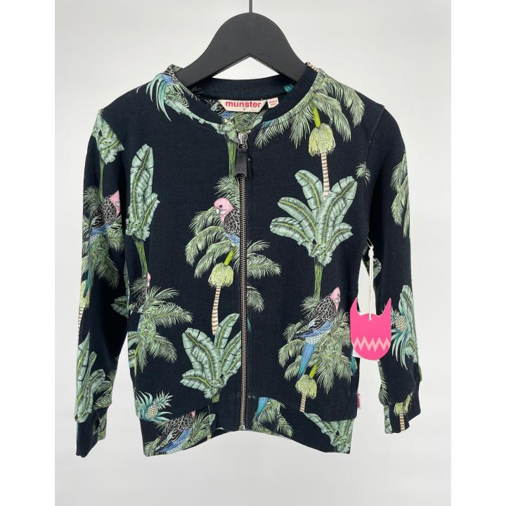 Vest Zwart Palmbomen en Vogel Print - 116 - Nieuw
