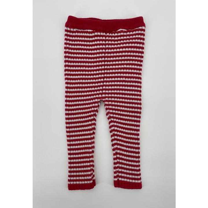 Broek Rood Wit Gestreept Gebreid Maat 74 / 80