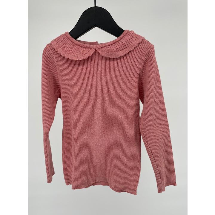 Top Roze Rib Kraagje Maat 104