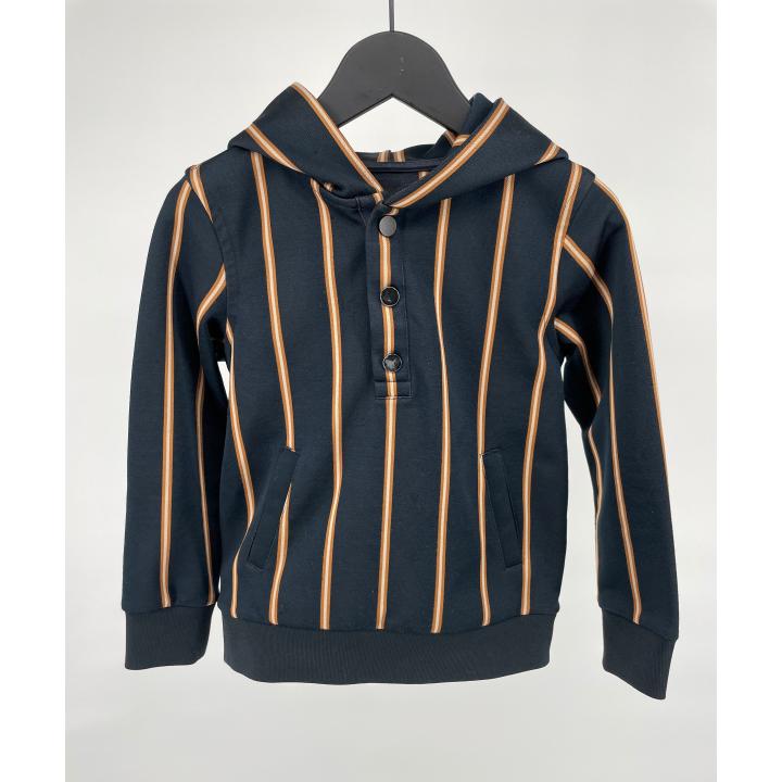 Hoodie Donkerblauw Strepen Maat 116