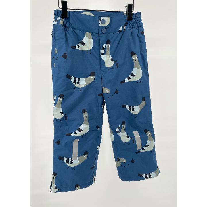 Sneeuwbroek Blauw Duiven Print Maat 116
