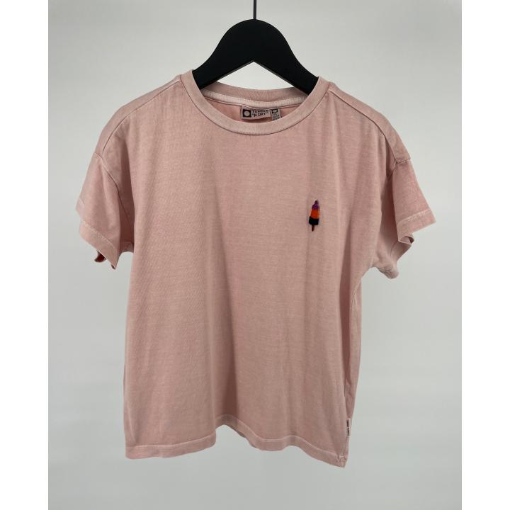 T-shirt Roze met IJsje Maat 134 / 140