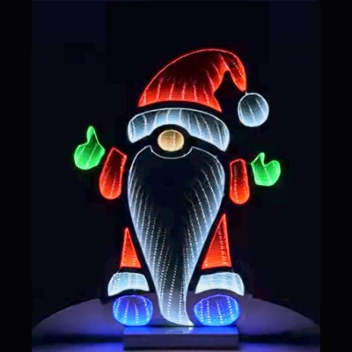 Kerst kabouter 3D effect met LED verlichting 39,5cm