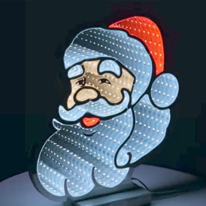 Kerstman 3D effect met led verlichting 40cm
