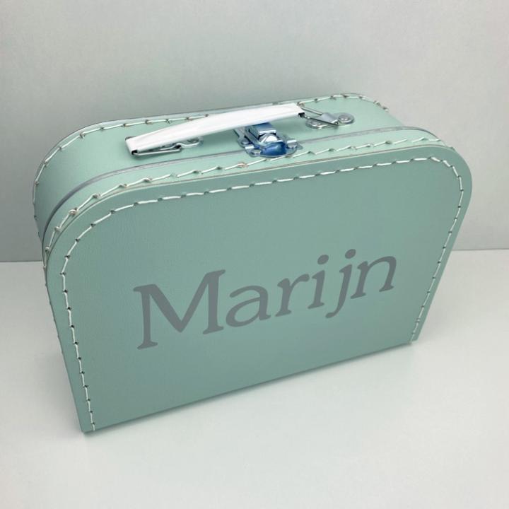 Koffertje met naam - Mintgroen - 35 cm