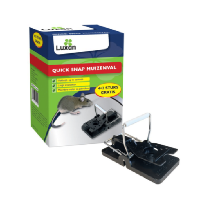 Luxan Quick Snap Muizenval | 4+2 stuks gratis