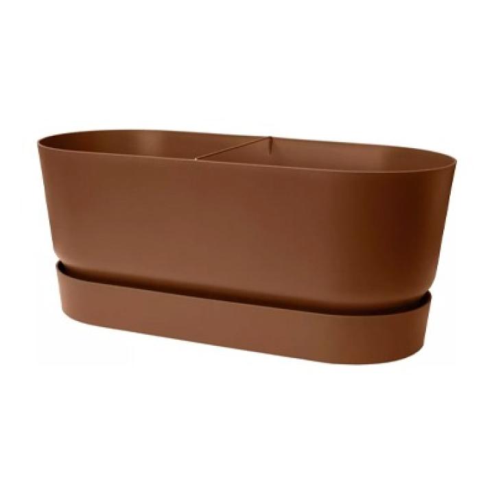 Elho Greenville terrace trough 60 cm Gemberbruin wheels