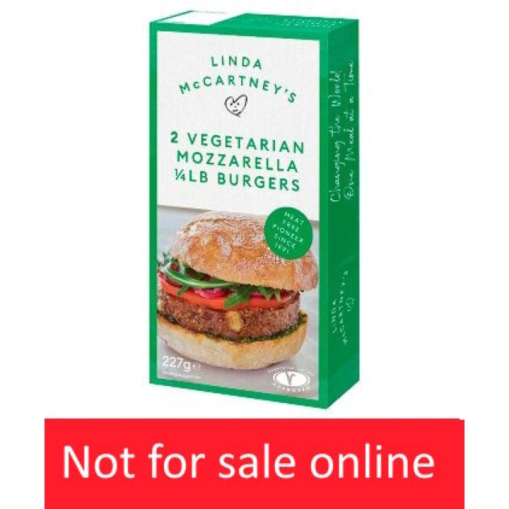 Linda McCartney's 2 Vegetarian Mozzarella Burgers 227g