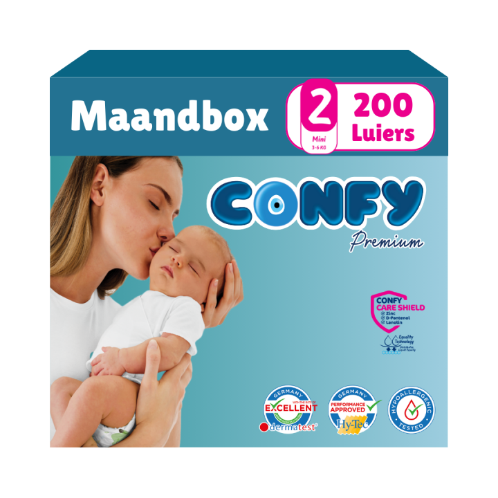 Maat 2 - (3kg-6kg) - 200 Luiers - Maandbox