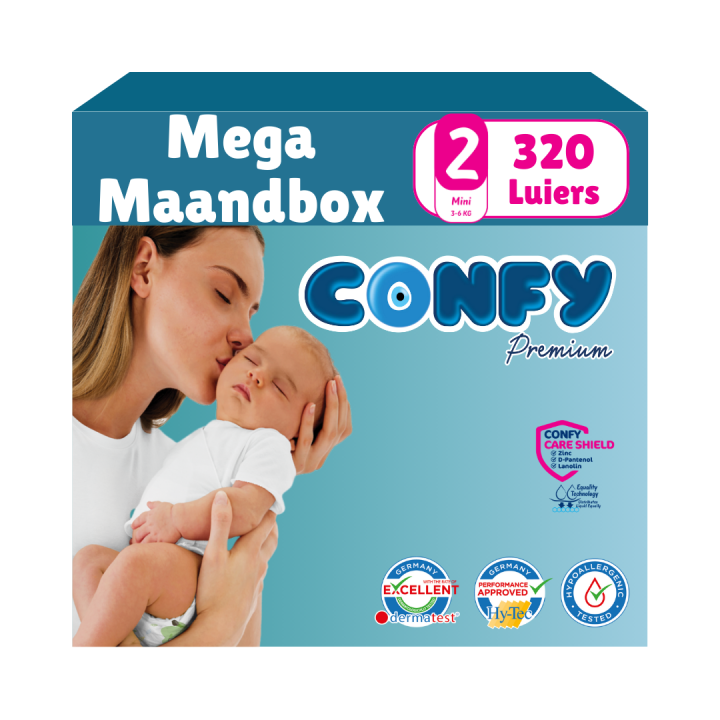 Maat 2 - (3kg-6kg) - 320 Luiers - Mega Maandbox