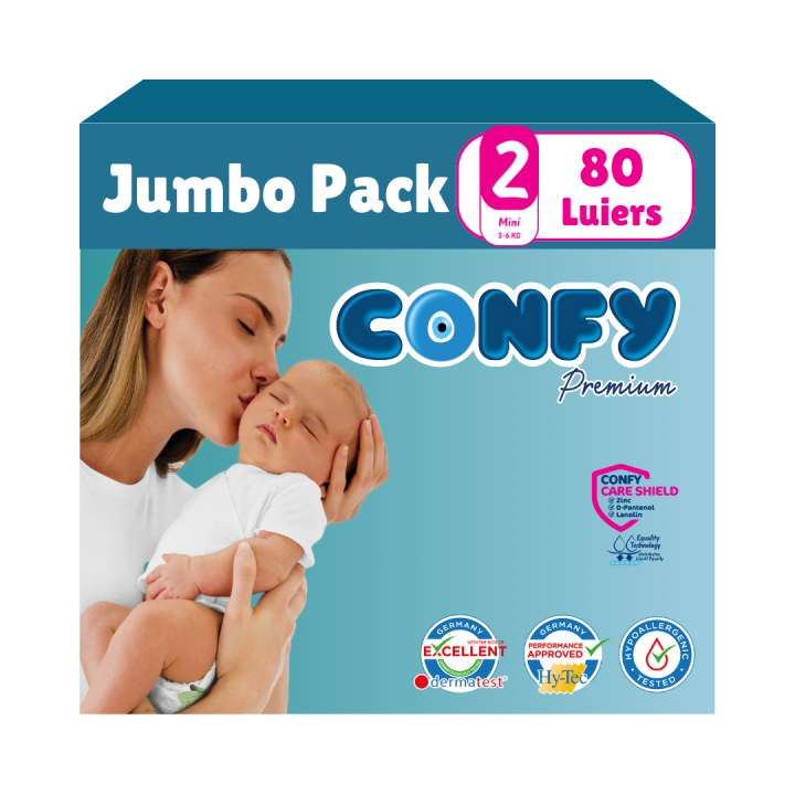 Maat 2 - (3kg-6kg) - 80 Luiers - Jumbo Pack