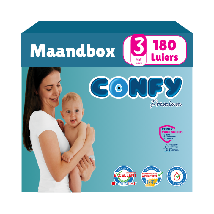 Maat 3 - (4kg-9kg) - 180 Luiers - Maandbox