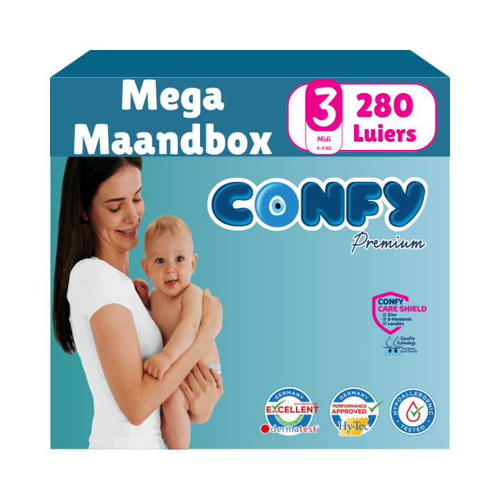 Maat 3 - (4kg-9kg) - 280 Luiers - Mega Maandbox