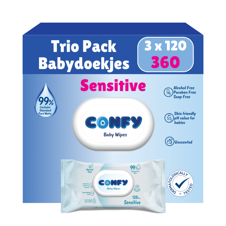 Sensitive Babydoekjes - 3x120 - Trio Pack