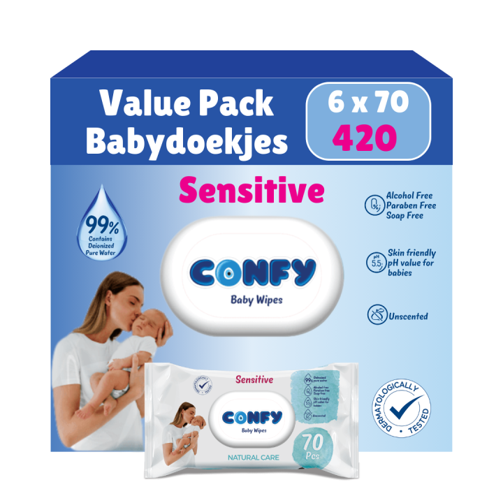 Sensitive Billendoekjes - 6x70 - Value Pack