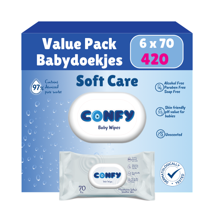 Soft Care Babydoekjes - 6x70 - Value Pack