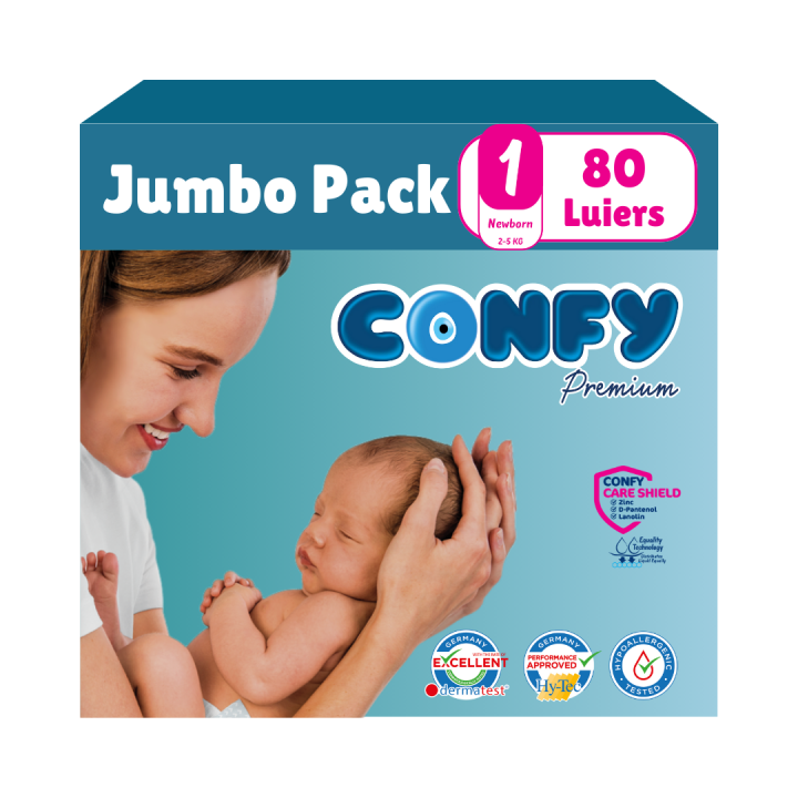 Maat 1 - (2kg-5kg) - 80 Luiers - Jumbo Pack