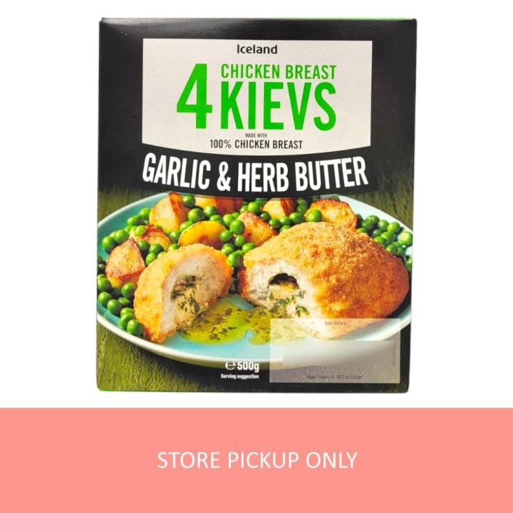 Iceland 4 Garlic And Herb Butter Chicken Breast Kievs