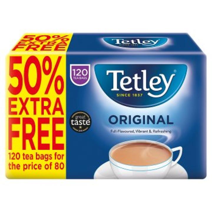 Tetley Original Tea Bags, x120 (50% Extra Free)