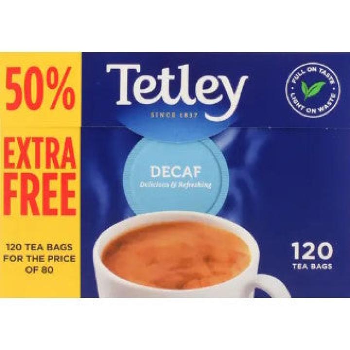 Tetley Tea Decaf 80bags, +50% free