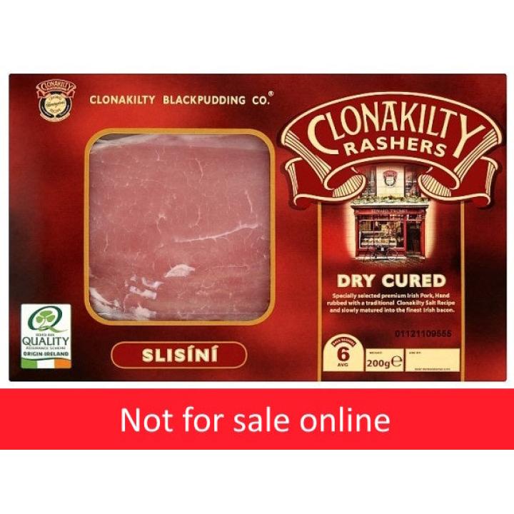 Clonakilty Rashers Dry Cured 200g