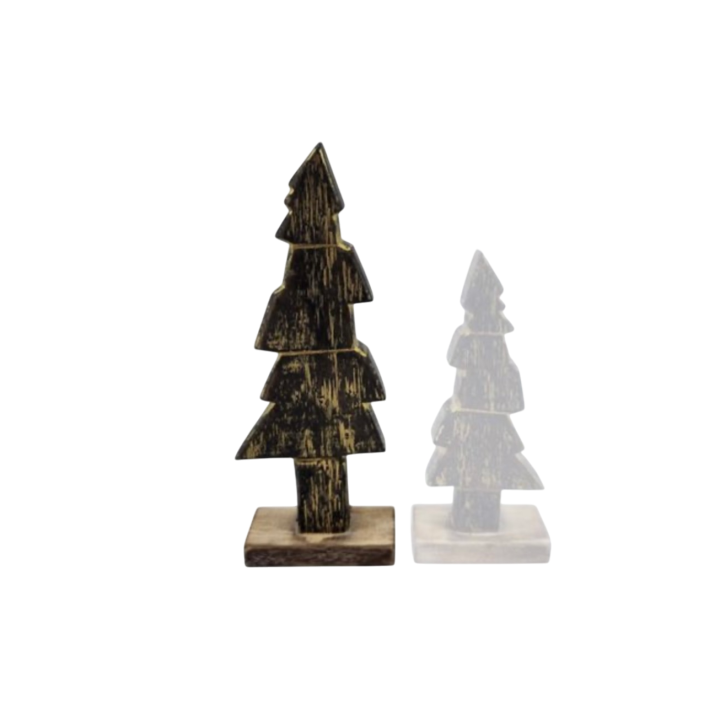 Woodart decoratieve Kerstboom Zwart goud Medium