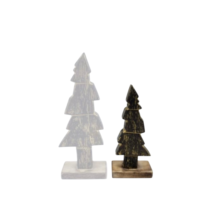 Woodart decoratieve Kerstboom Zwart goud Smal