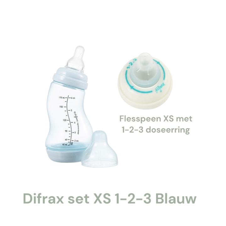 Difrax set XS 1-2-3 doseerspeen Blauw