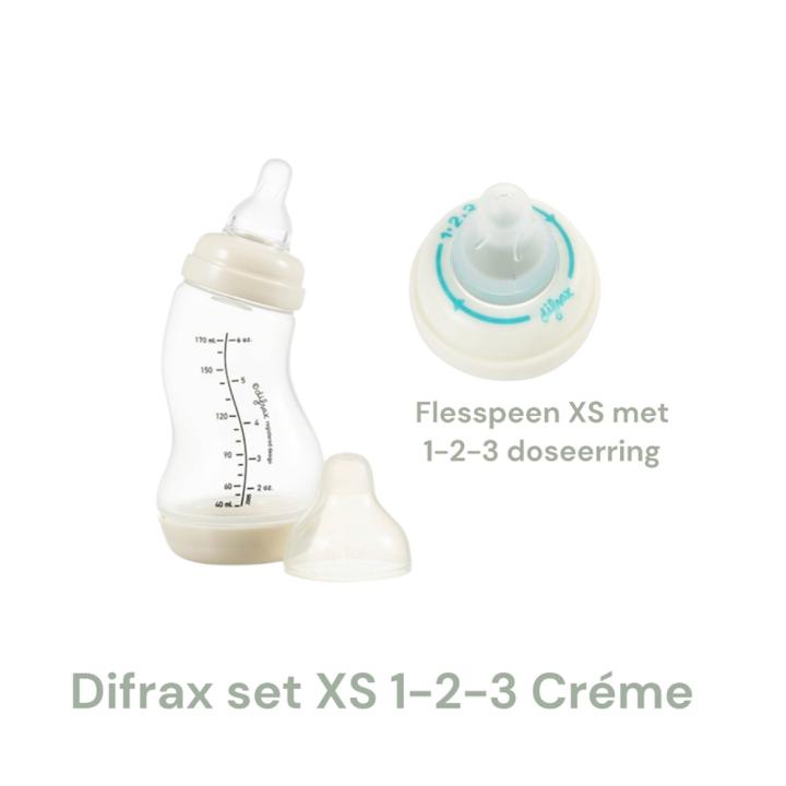 Difrax set XS 1-2-3 doseerspeen Créme