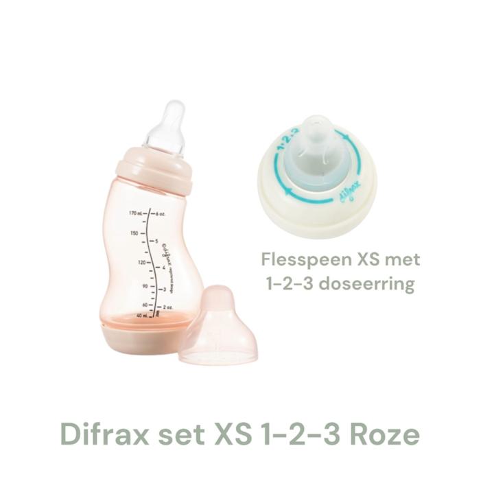 Difrax set XS 1-2-3 doseerspeen Roze