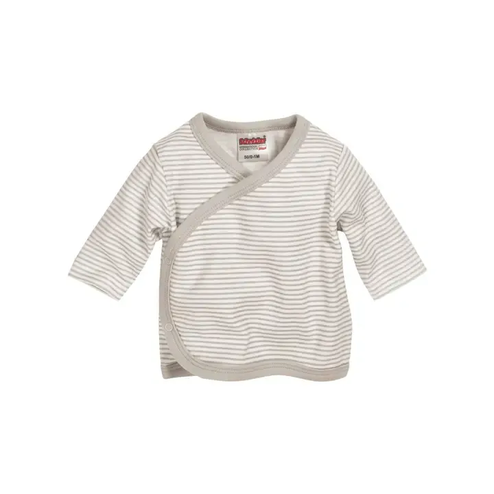 Overslagshirtje Beigegrijs gestreept