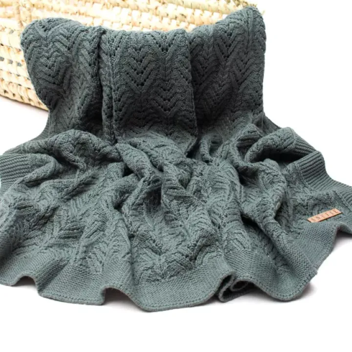 Babydeken Groen Knitted Fan