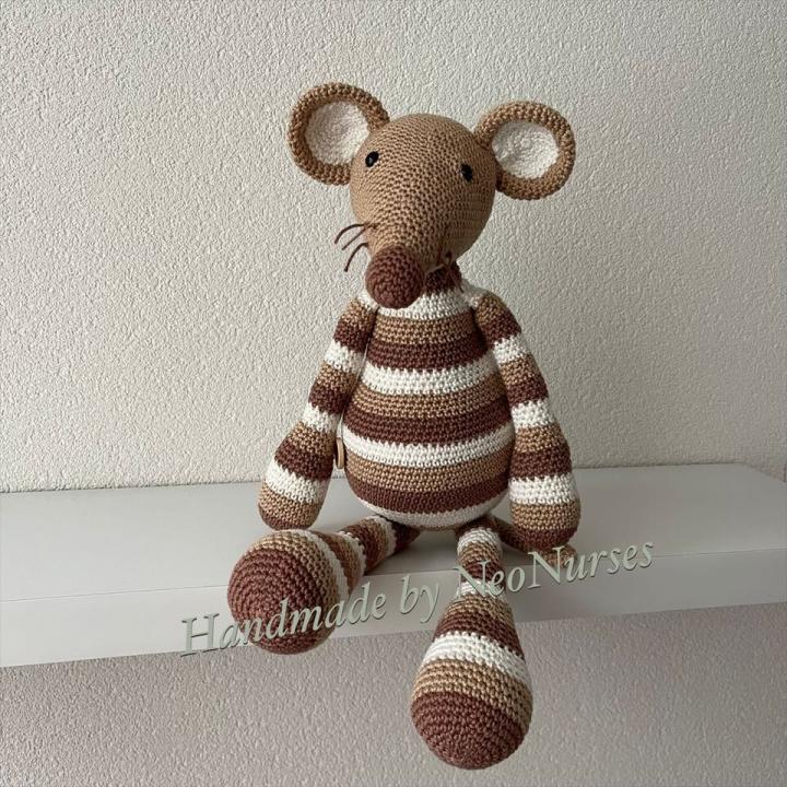 Muis Pien Beige met strepen