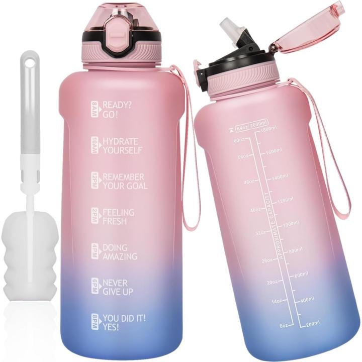 💧 Blijf gehydrateerd met deze 2 liter sportdrinkfles! - roze, blauw
