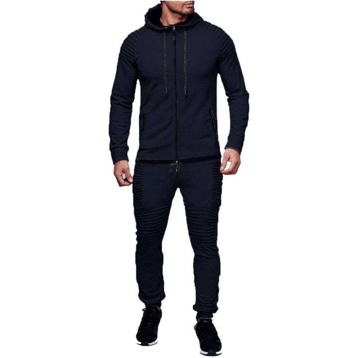 🏋️‍♂️ Comfort & stijl in één – Het perfecte trainingspak voor heren! - M - marineblauw
