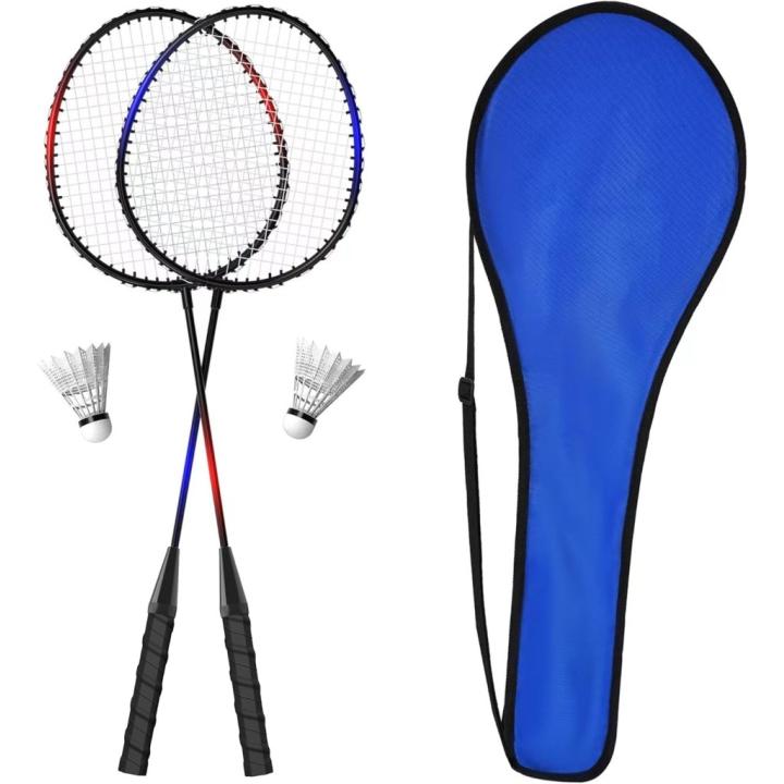 🏸 Plezier voor twee – badmintonset voor actieve sporters! - ‎Zwart, Blauw, Rood (‎2 Speler)