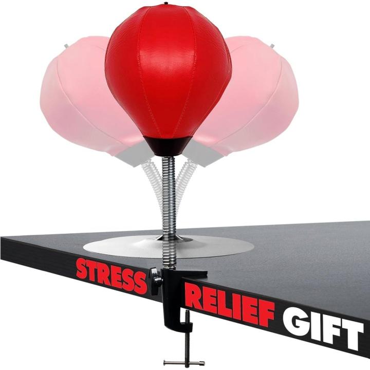 🥊 Sla stress van je af met deze handige mini-tafelbokszak! - Rood
