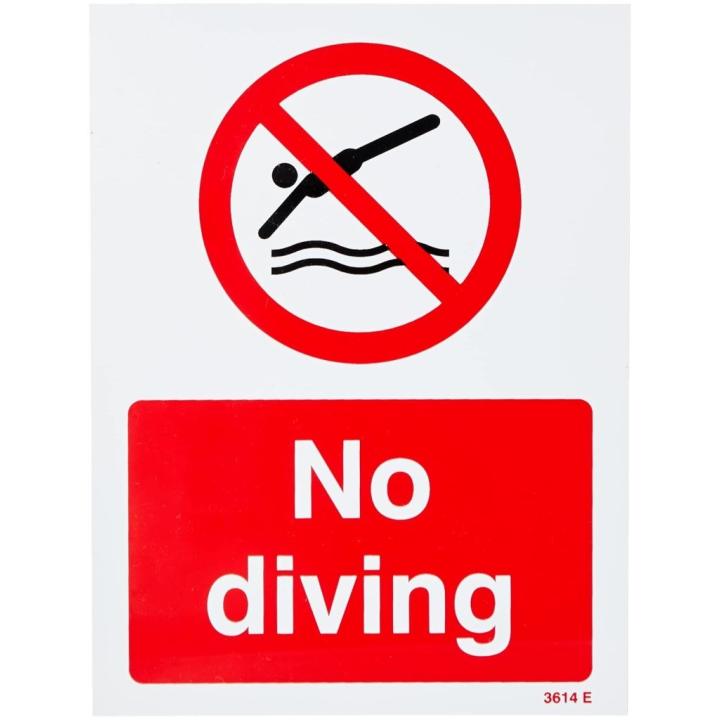 🚫 Veiligheid eerst – Duidelijk ‘No Diving’ bord!