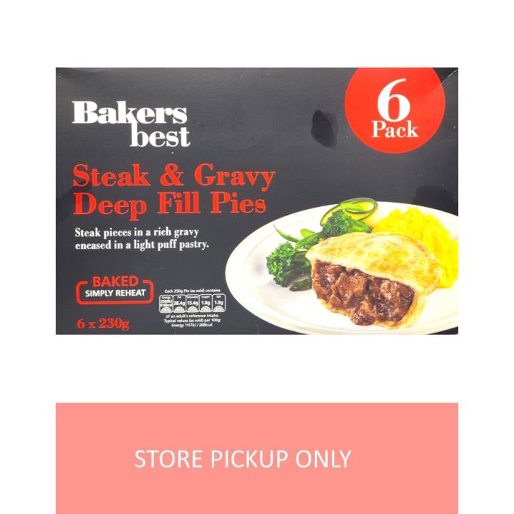 Bakers Best Steak pies 6-pack