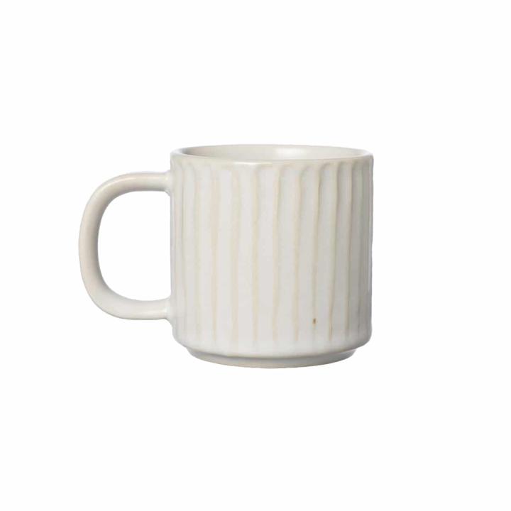 ERNST Theekop ribbel natuurlijk wit - set van 2