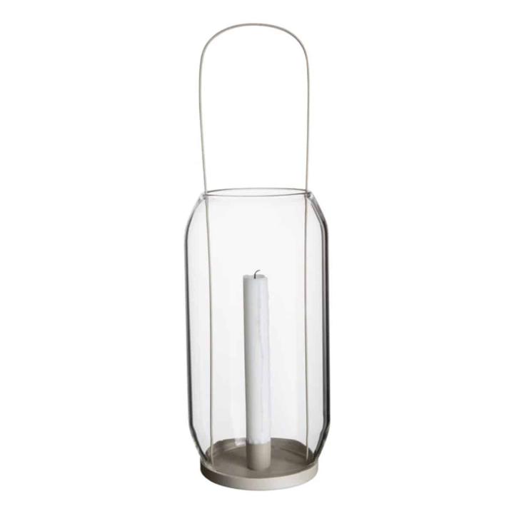 ERNST lantaarn glas kaars beige 40