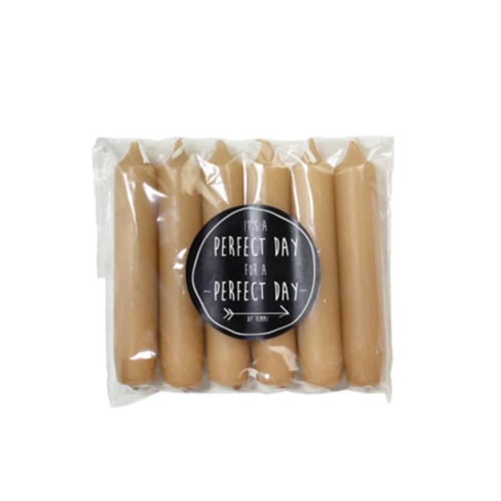 Rustik Lys Dinerkaars peach 6-pack