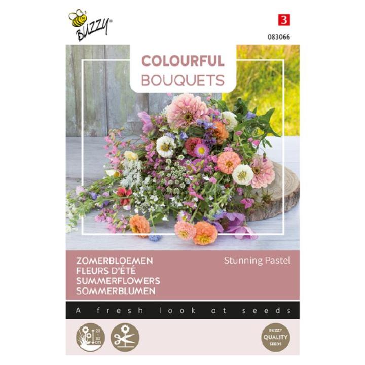 Buzzy® Colourful Bouquets, Zomerbloemen Stunning Pastel gemengd