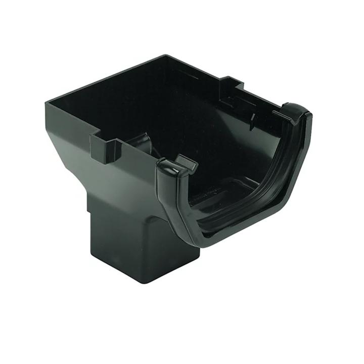 Square line dakgoot einduitloop zwart