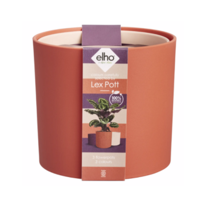 Elho Lex Pott Set 14 cm - Koraalrood