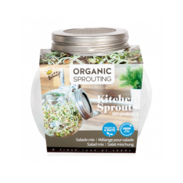 Buzzy® Bio Knip&Eet Spruitgroente Salademix in glazen pot