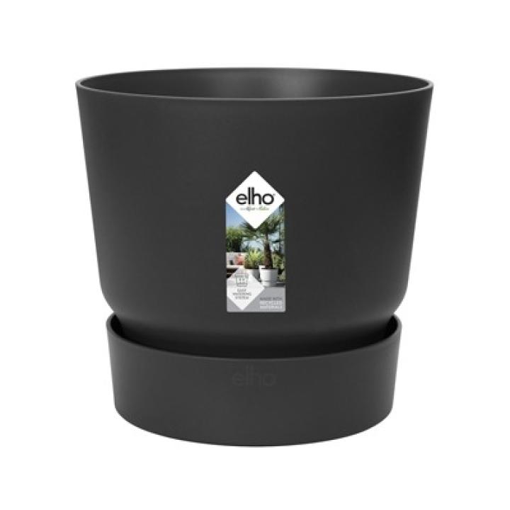 Elho Greenville Bloempot - Rond - Living black - 40 cm